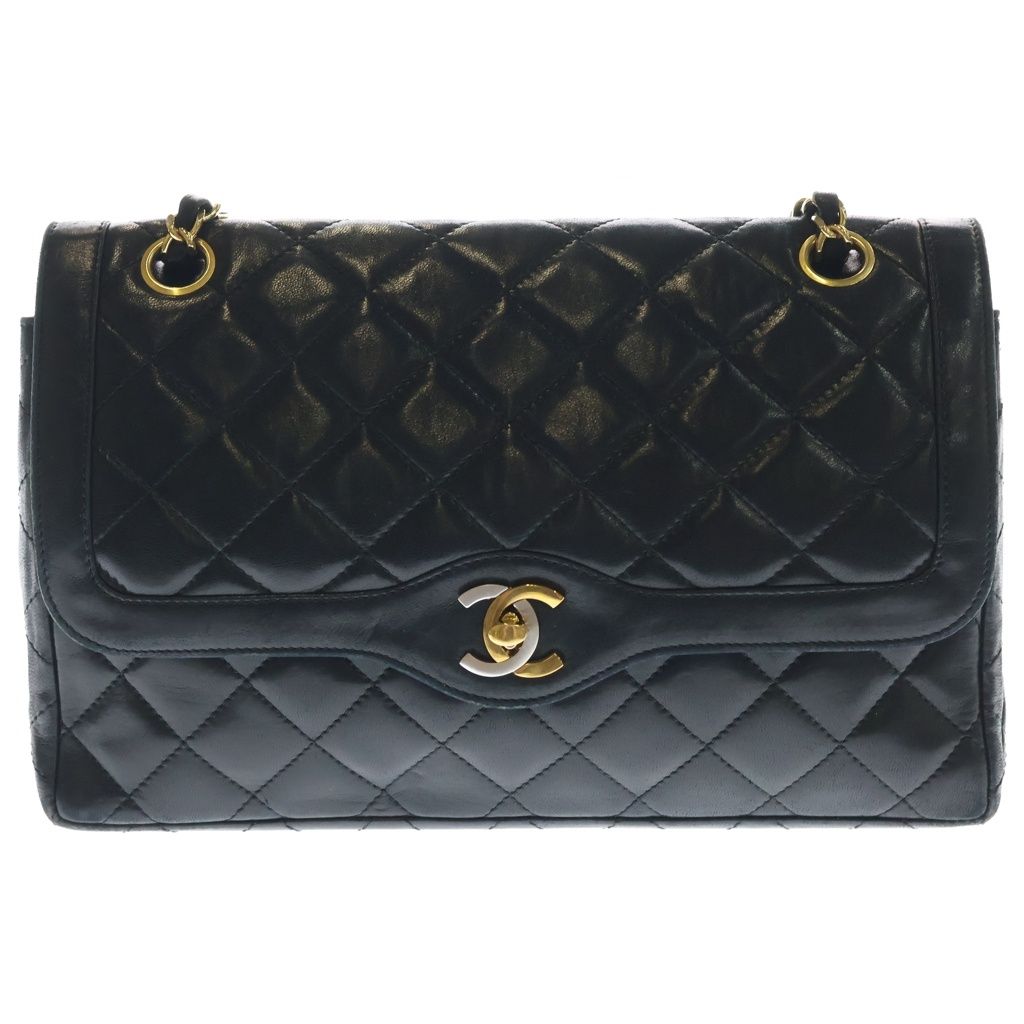 Chanel Quilted Limited Edition Double Flap Chain Shoulder Bag 2-Way Black
