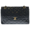 Chanel Quilted Limited Edition Double Flap Chain Shoulder Bag 2-Way Black