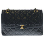 Chanel Quilted Limited Edition Double Flap Chain Shoulder Bag 2-Way Black