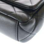 Chanel Chain Shoulder Bag Quilted CC Logo Black Lambskin Gold — view 6