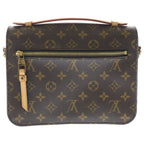 Louis Vuitton Monogram Pochette Metis Shoulder Bag Brown Leather Gold — view 2