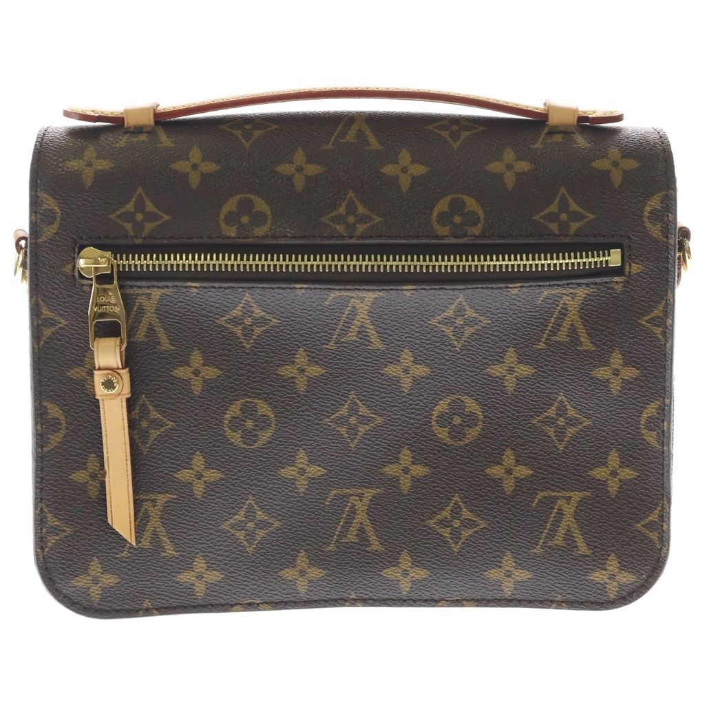 Louis Vuitton Monogram Pochette Metis Shoulder Bag Brown Leather Gold — view 2
