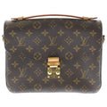 Louis Vuitton Monogram Pochette Metis Shoulder Bag Brown Leather Gold