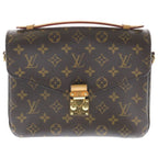 Louis Vuitton Monogram Pochette Metis Shoulder Bag Brown Leather Gold