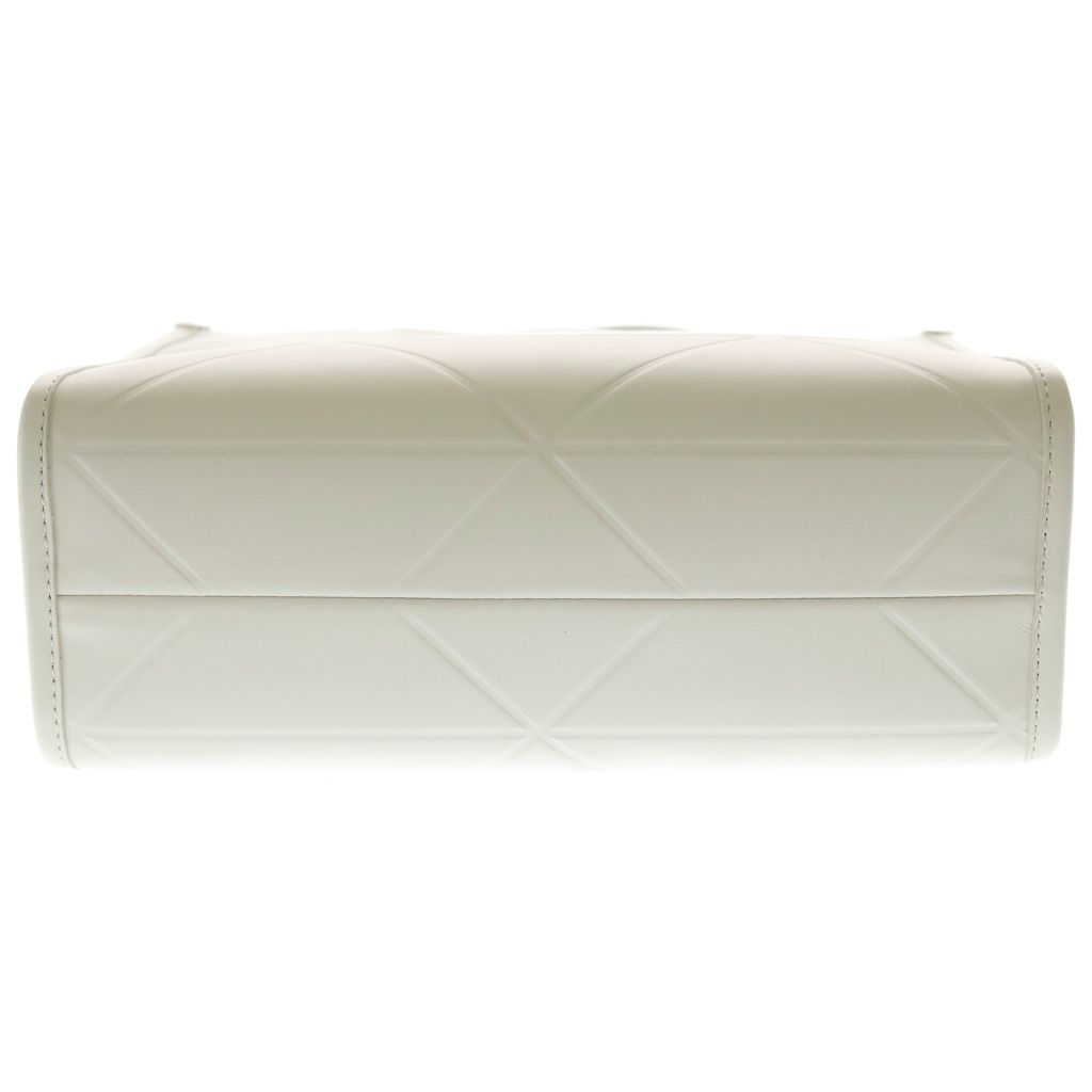 Prada Symbol Stitch 2-Way Shoulder Bag White Leather Gold — view 4