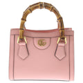 Gucci Bambu Diana 2-Way Shoulder Bag Pink Leather Gold