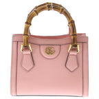 Gucci Bambu Diana 2-Way Shoulder Bag Pink Leather Gold