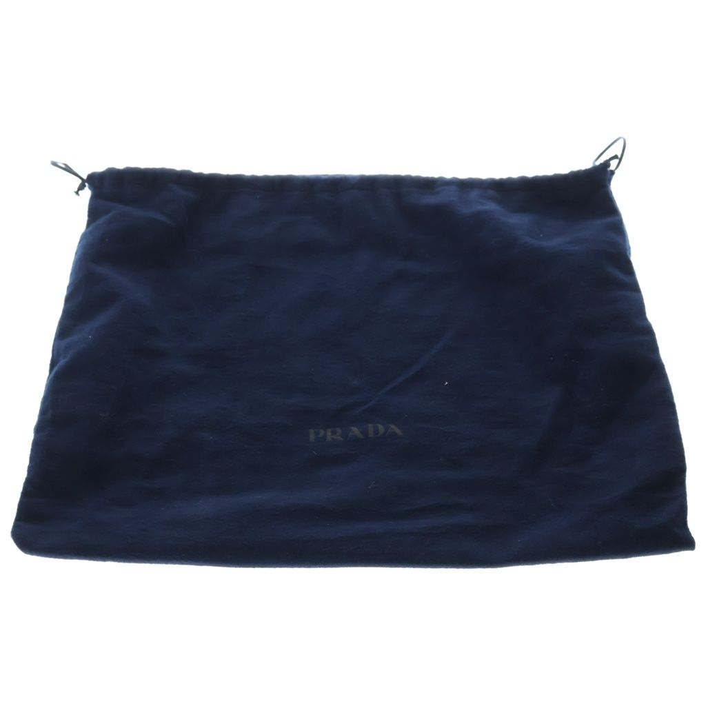 Prada Saffiano Shoulder Bag Black Leather Silver — view 6