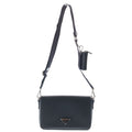 Prada Saffiano Shoulder Bag Black Leather Silver