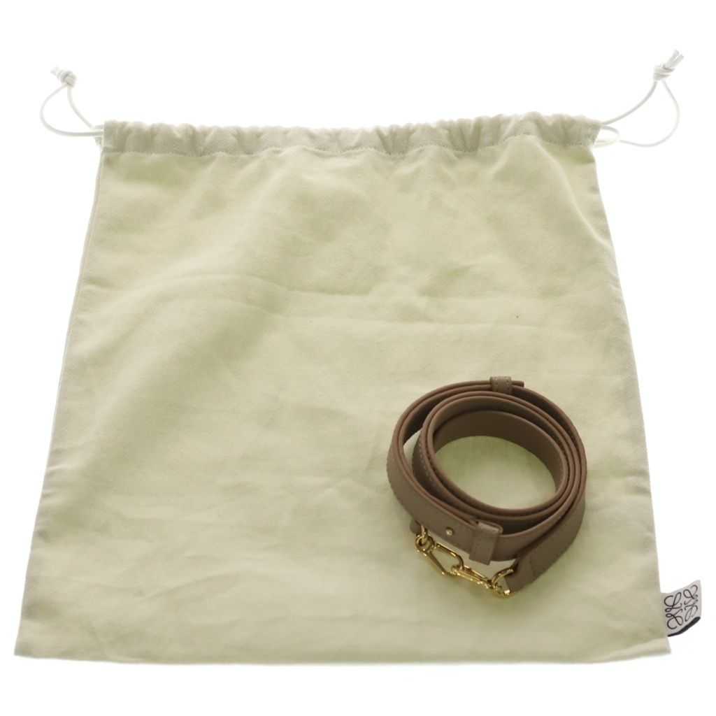 Loewe Pebble Bucket Bag Mini Beige Soft Gray Necklace Leather — view 6