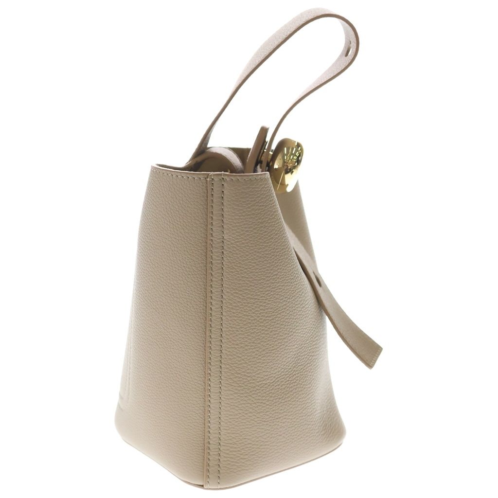 Loewe Pebble Bucket Bag Mini Beige Soft Gray Necklace Leather — view 3