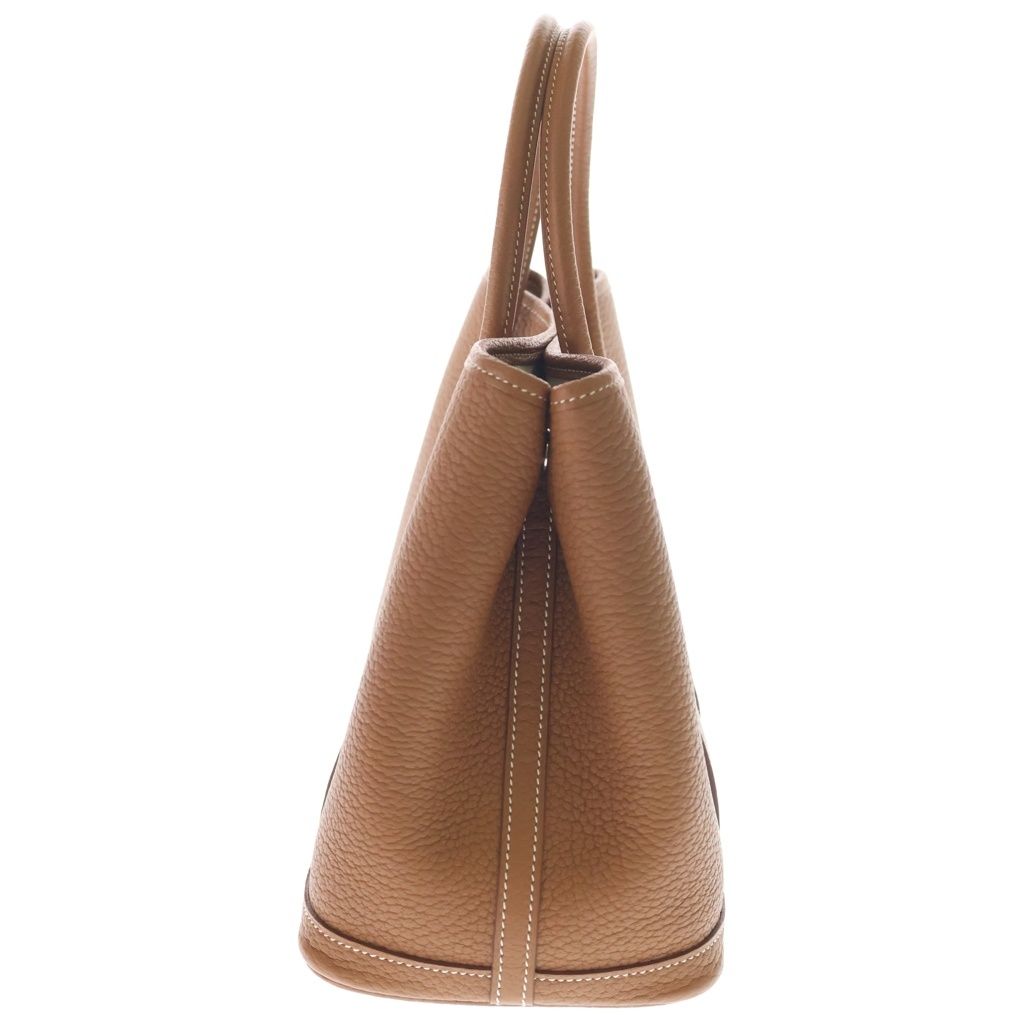 Hermes Garden Party TPM Gold Negonda Leather Hand Tote Silver Brown — view 3