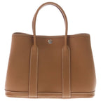 Hermes Garden Party TPM Gold Negonda Leather Hand Tote Silver Brown — view 2
