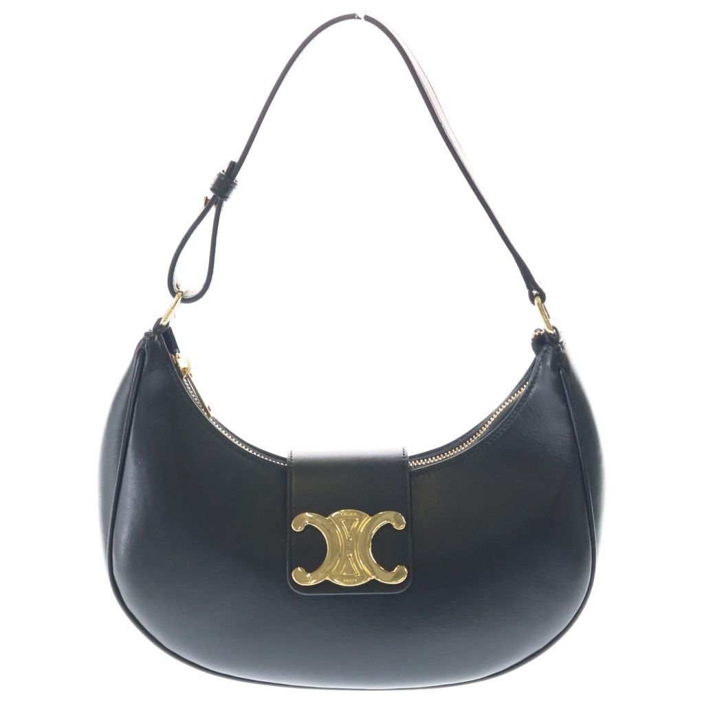 Celine Ava Triomphe Shoulder Bag Gold Black