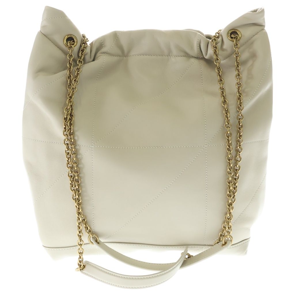 Saint Laurent Paris Jamie Cassandra Logo Lambskin Leather Chain Tote Gold Ivory — view 2