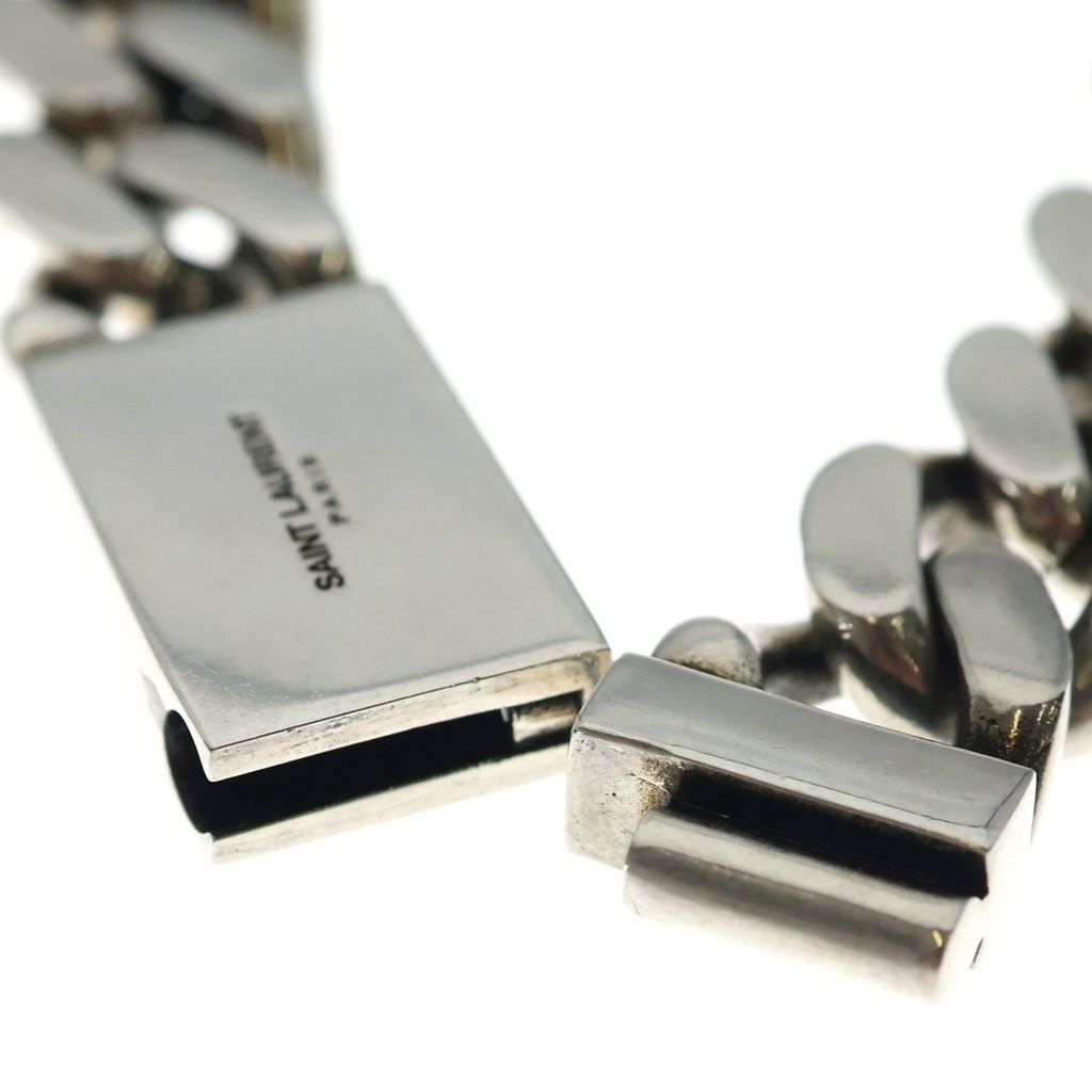 Saint Laurent Paris Metal Cube Chain Pendant Silver — view 5