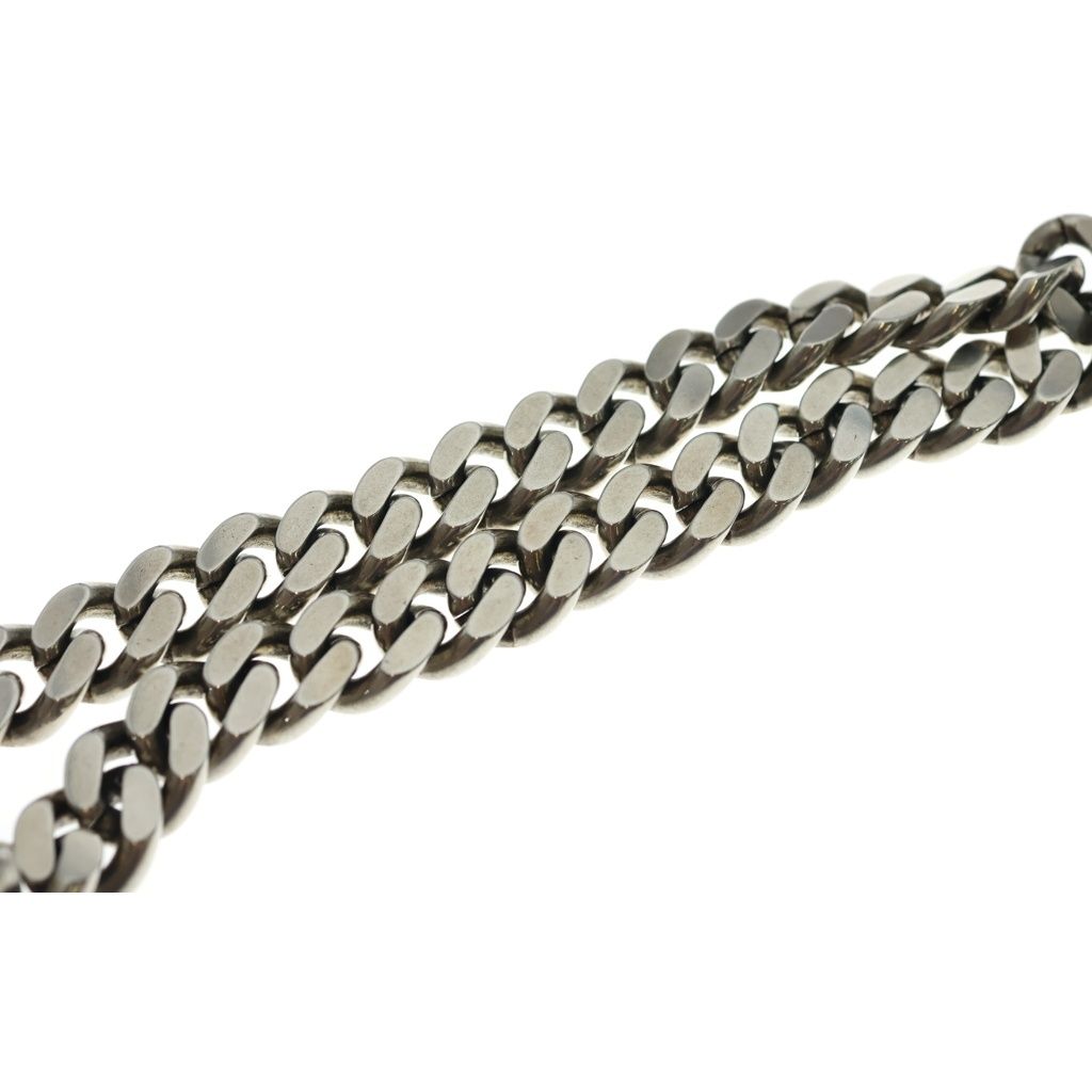 Saint Laurent Paris Metal Cube Chain Pendant Silver — view 4