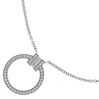 Tiffany & Co T-toe Necklace Diamond White Gold