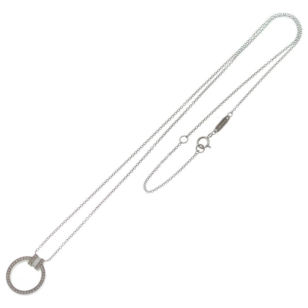 Tiffany & Co T-toe Necklace Diamond White Gold — view 2
