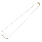 Tiffany & Co T Smile Small Diamond Pendant Chain Gold — view 2