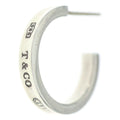 Tiffany & Co Logo Hoop Earrings Silver