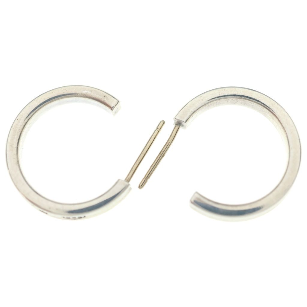 Tiffany & Co Logo Hoop Earrings Silver — view 5