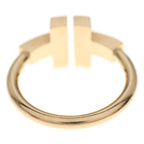 Tiffany & Co T Wire Ring Mother of Pearl Diamond Pink Gold PG 18k — view 2