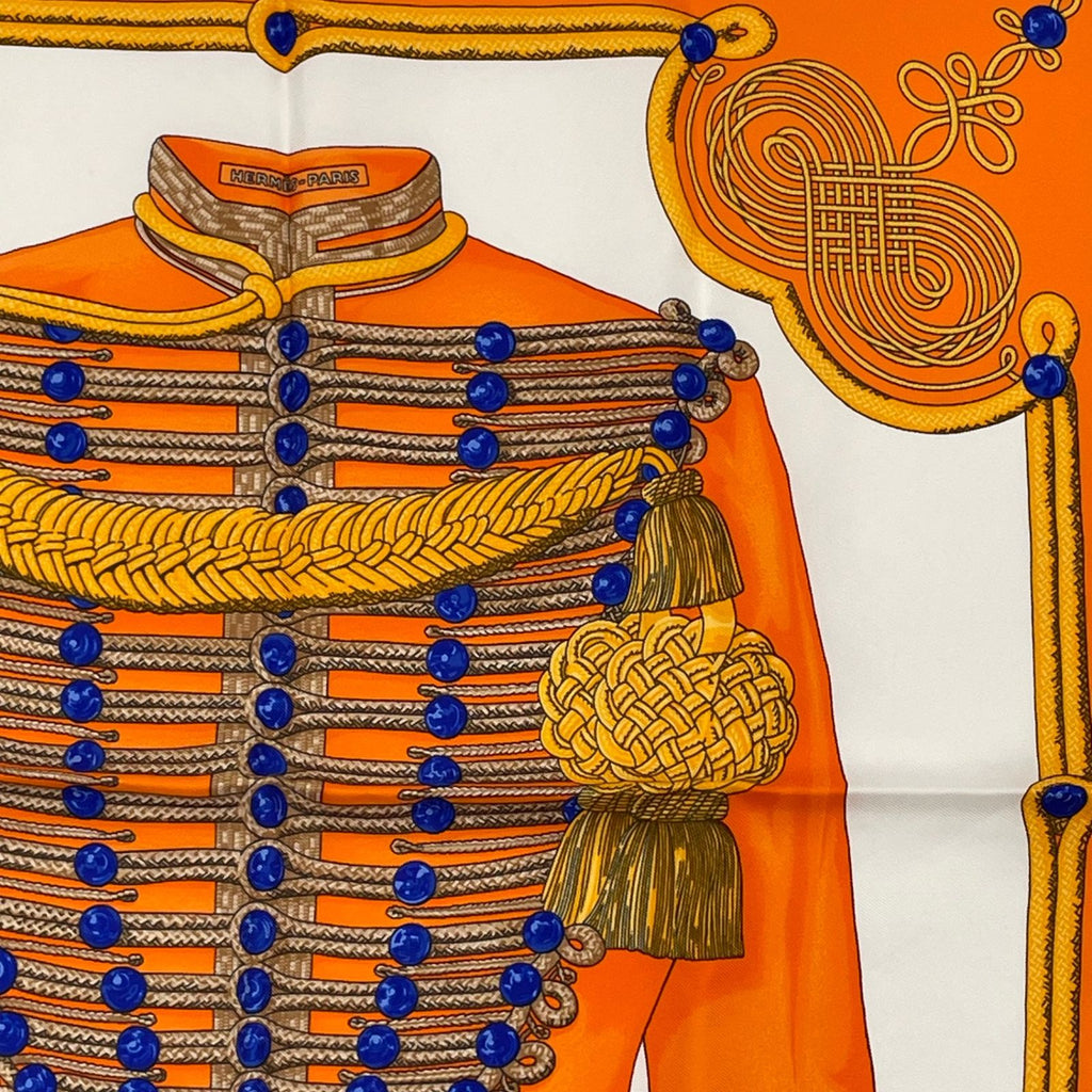 Hermes Brandebourgs Scarf Silk Orange — view 3