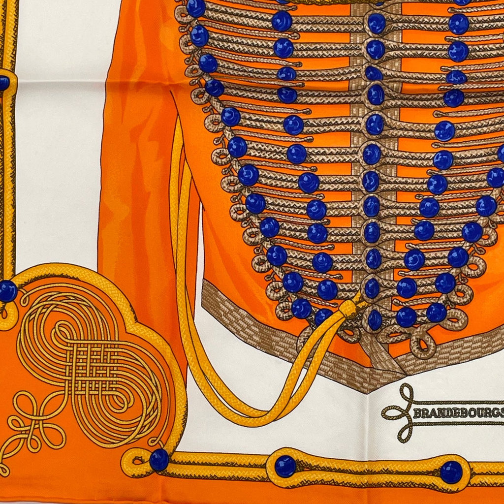 Hermes Brandebourgs Scarf Silk Orange — view 4