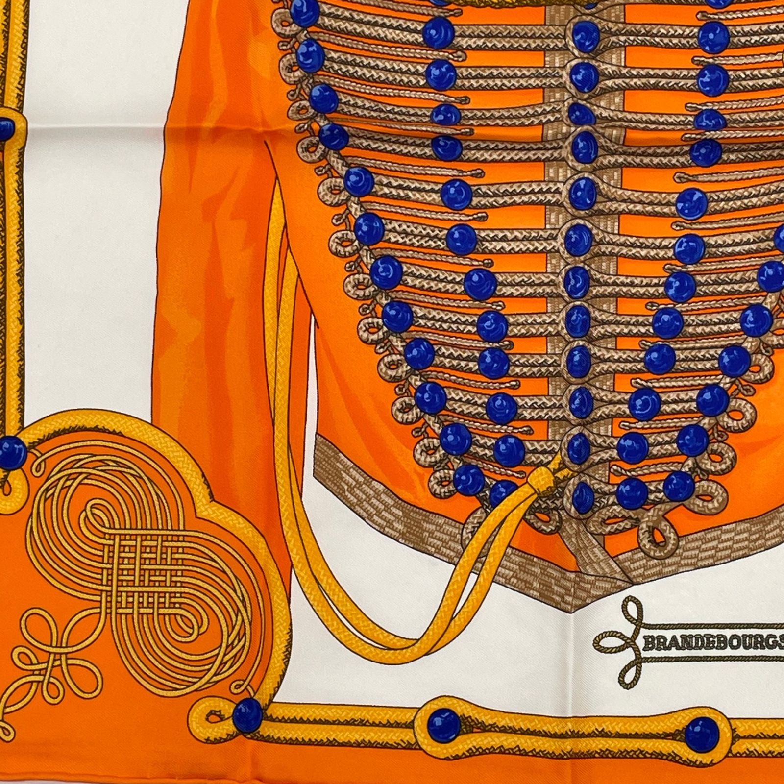 Hermes Brandebourgs Scarf Silk Orange — view 4