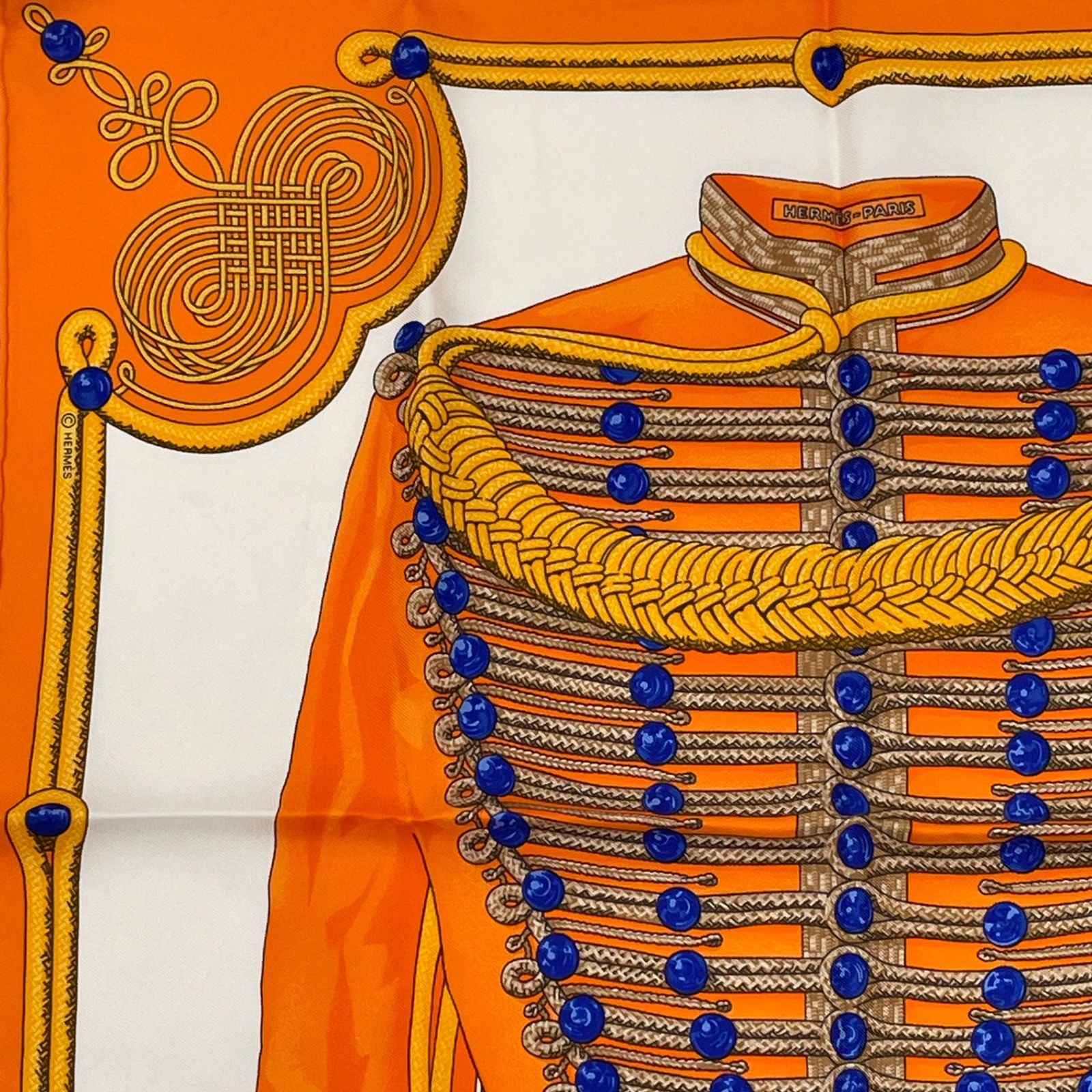 Hermes Brandebourgs Scarf Silk Orange — view 2
