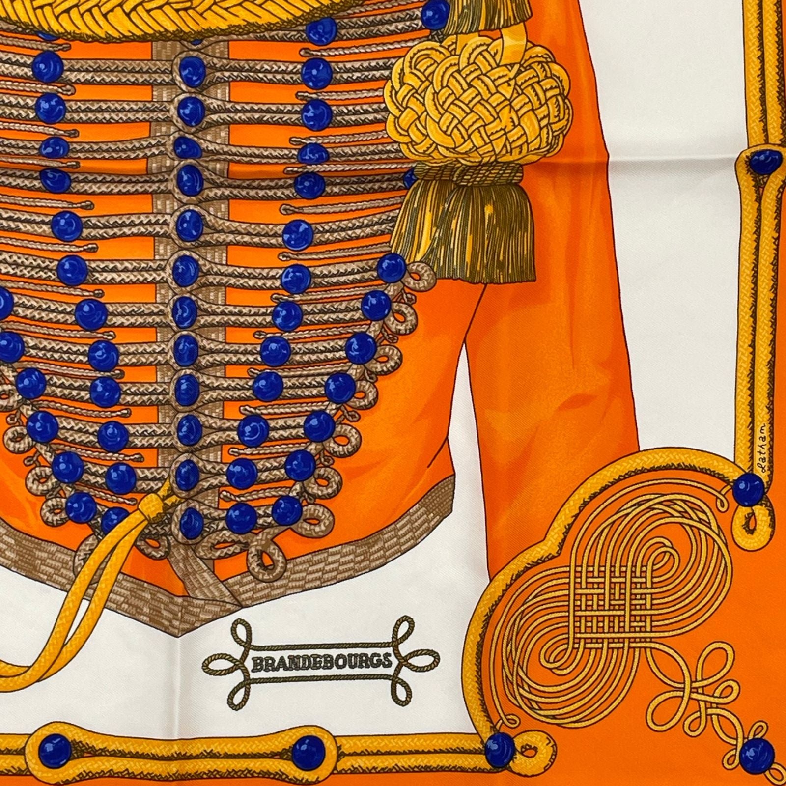 Hermes Brandebourgs Scarf Silk Orange — view 5