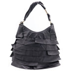Saint Laurent Tropez Shoulder Bag Tote Black Leather Gold — view 2