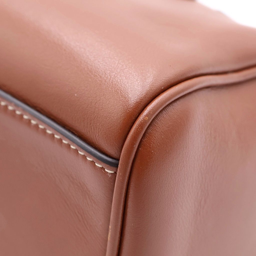 Celine Small Boston Bag Brown Leather Gold — view 7