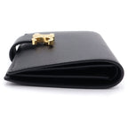 Celine Strap Wallet Nino Bifold Card Case Black Leather Gold — view 3