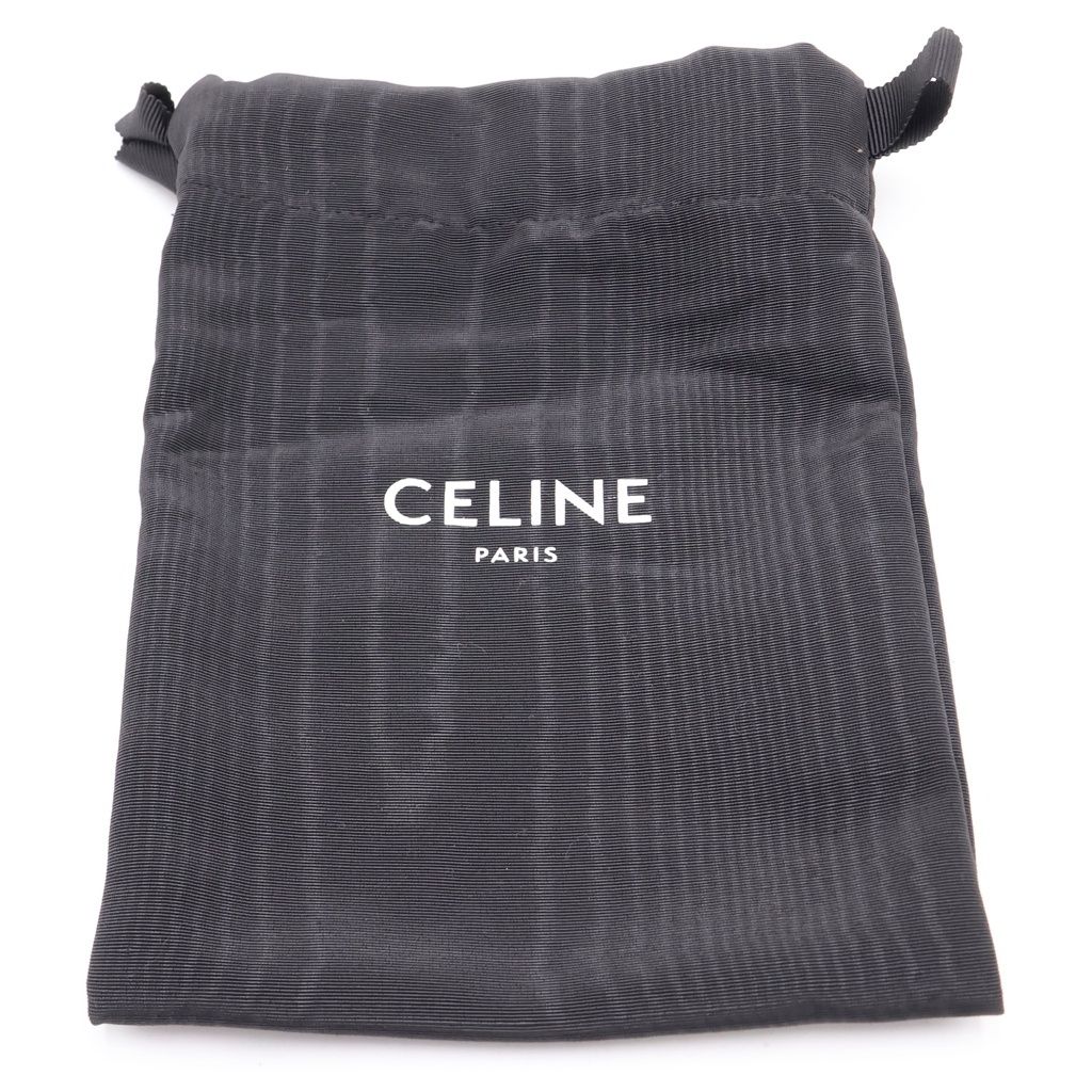 Celine Strap Wallet Nino Bifold Card Case Black Leather Gold — view 6