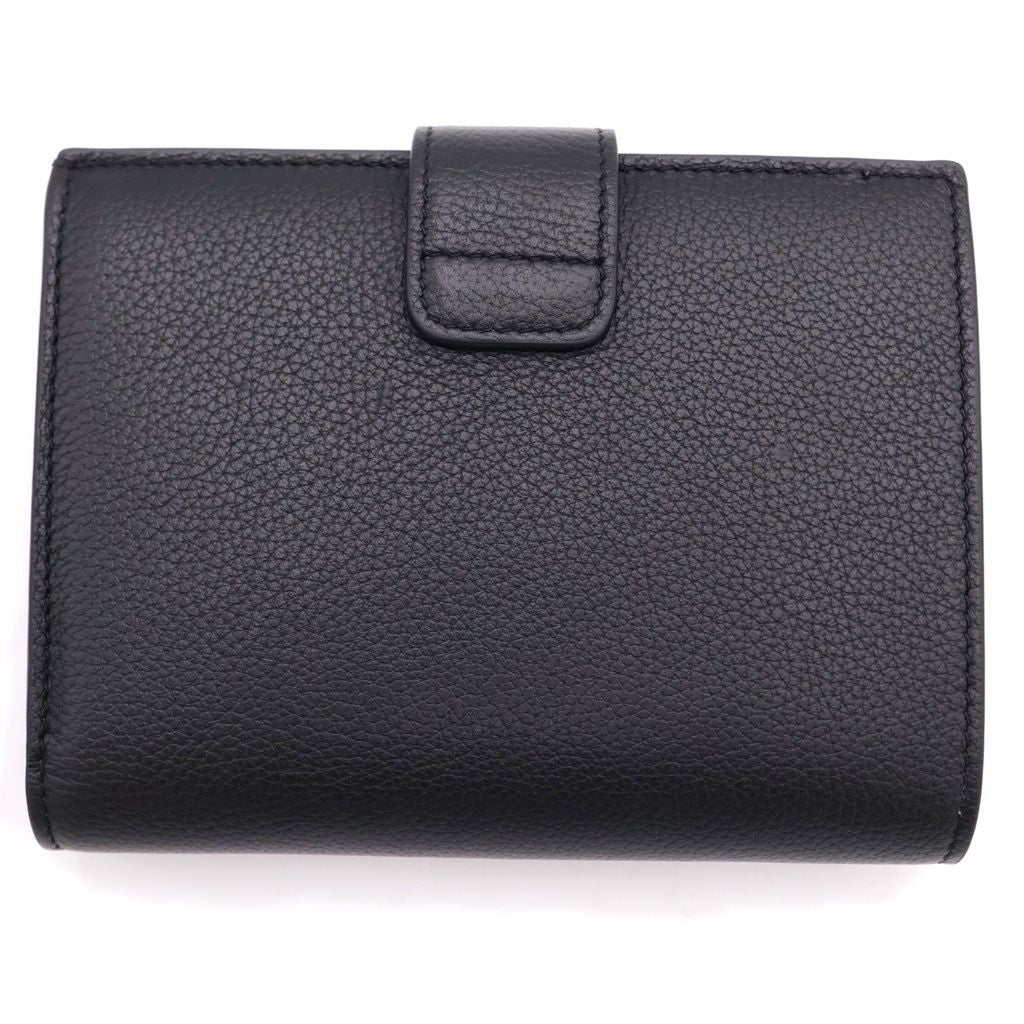 Celine Strap Wallet Nino Bifold Card Case Black Leather Gold — view 2