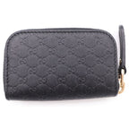 Gucci Guccissima Coin Case Pouch Black Leather Gold — view 2