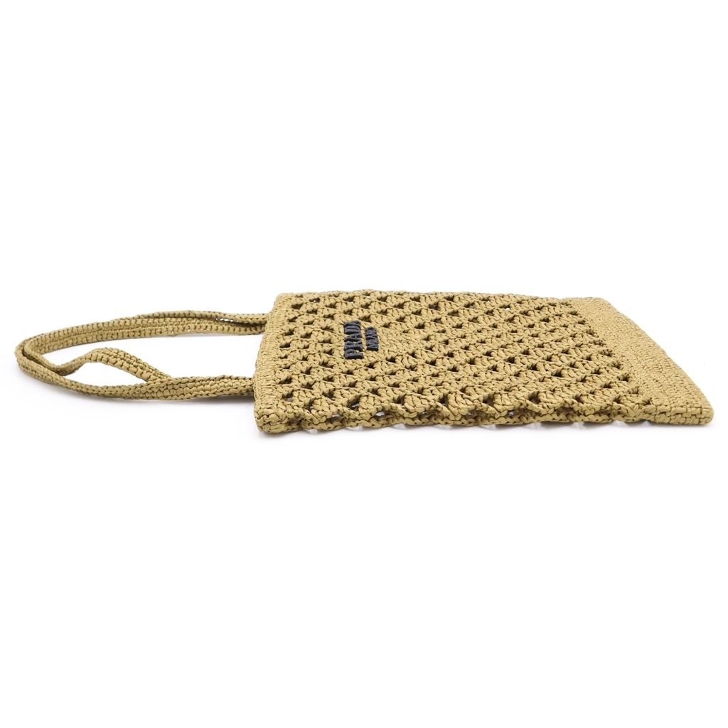 Prada Raffia Tote Khaki — view 3