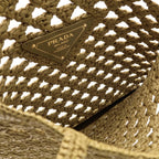 Prada Raffia Tote Khaki — view 5