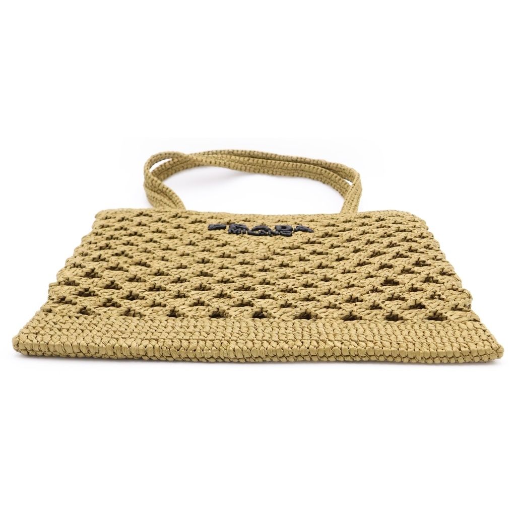 Prada Raffia Tote Khaki — view 4