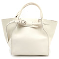 Celine Big Shoulder Bag White Leather Silver