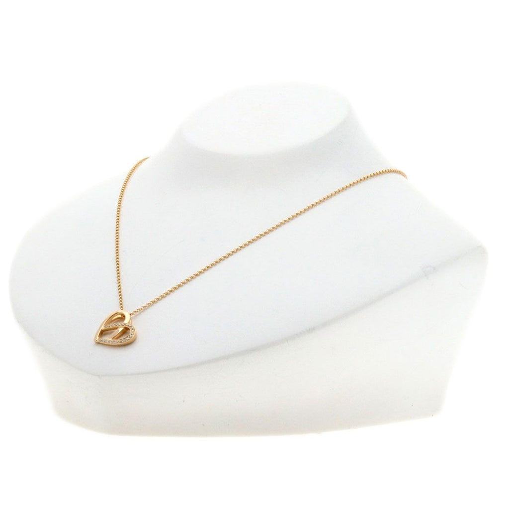 Celine Heart Motif Diamond Necklace 18k Pink Gold — view 4