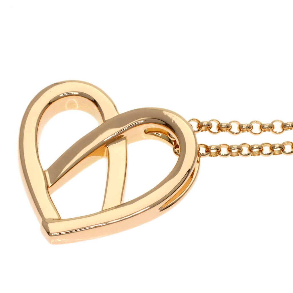 Celine Heart Motif Diamond Necklace 18k Pink Gold — view 5