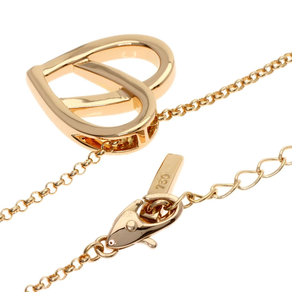 Celine Heart Motif Diamond Necklace 18k Pink Gold — view 2