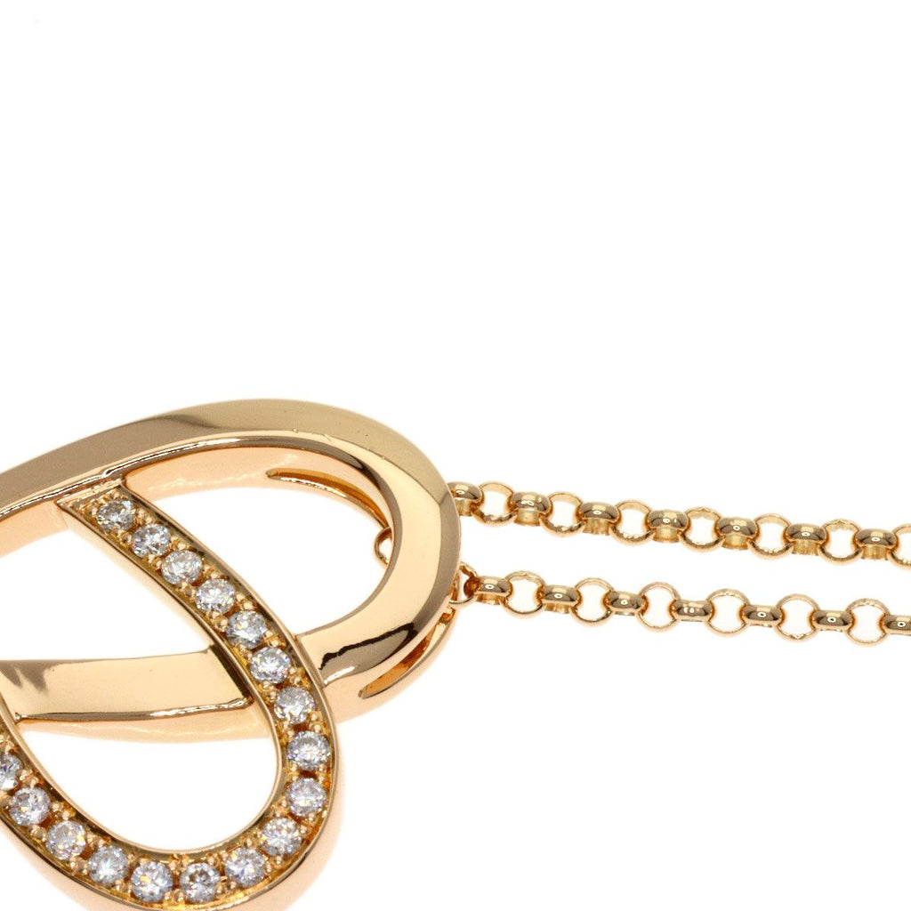Celine Heart Motif Diamond Necklace 18k Pink Gold — view 6