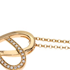 Celine Heart Motif Diamond Necklace 18k Pink Gold — view 6