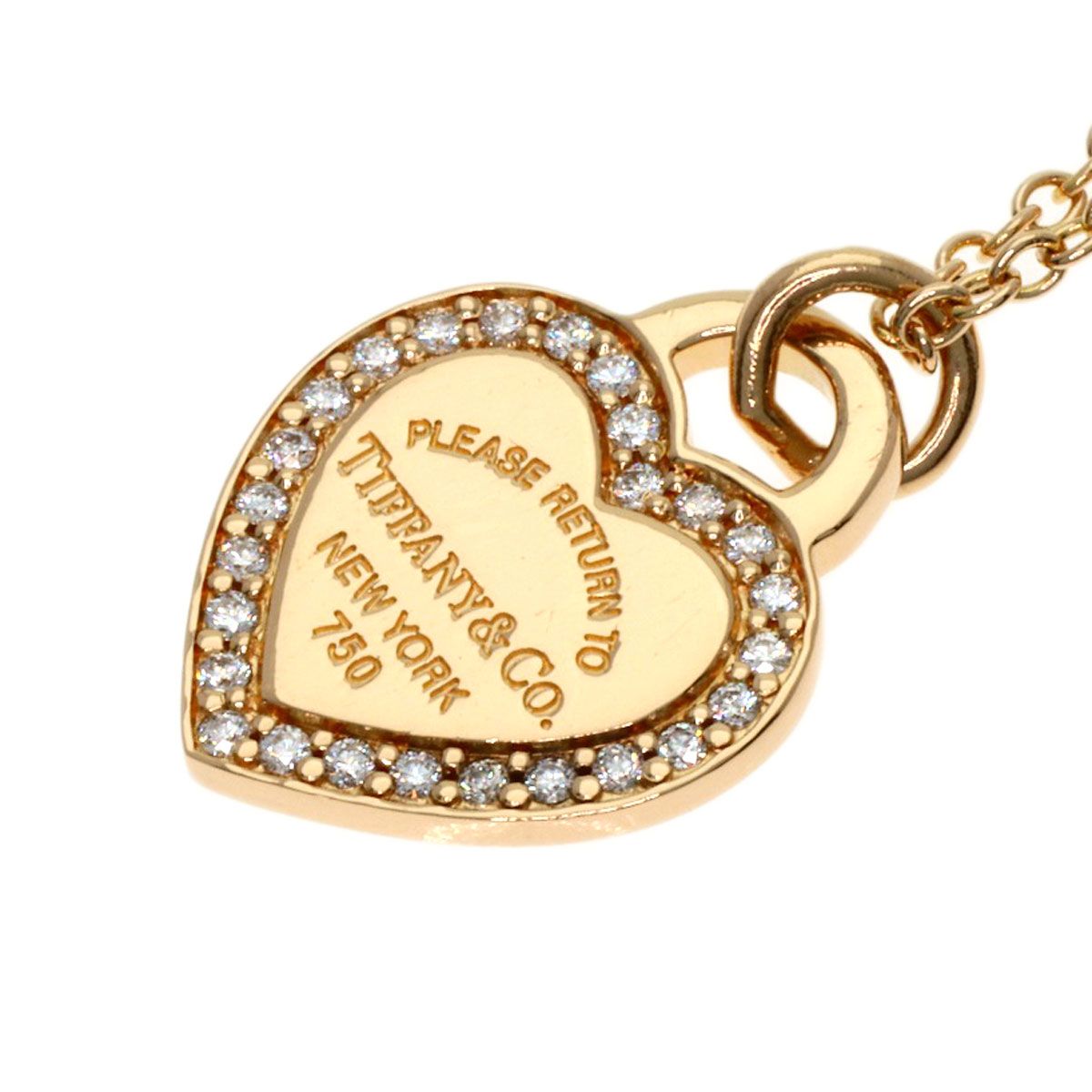 Tiffany & Co Return to Diamond Necklace 18k Pink Gold — view 6