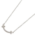 Tiffany & Co T Smile Mini Diamond Necklace 18k White Gold