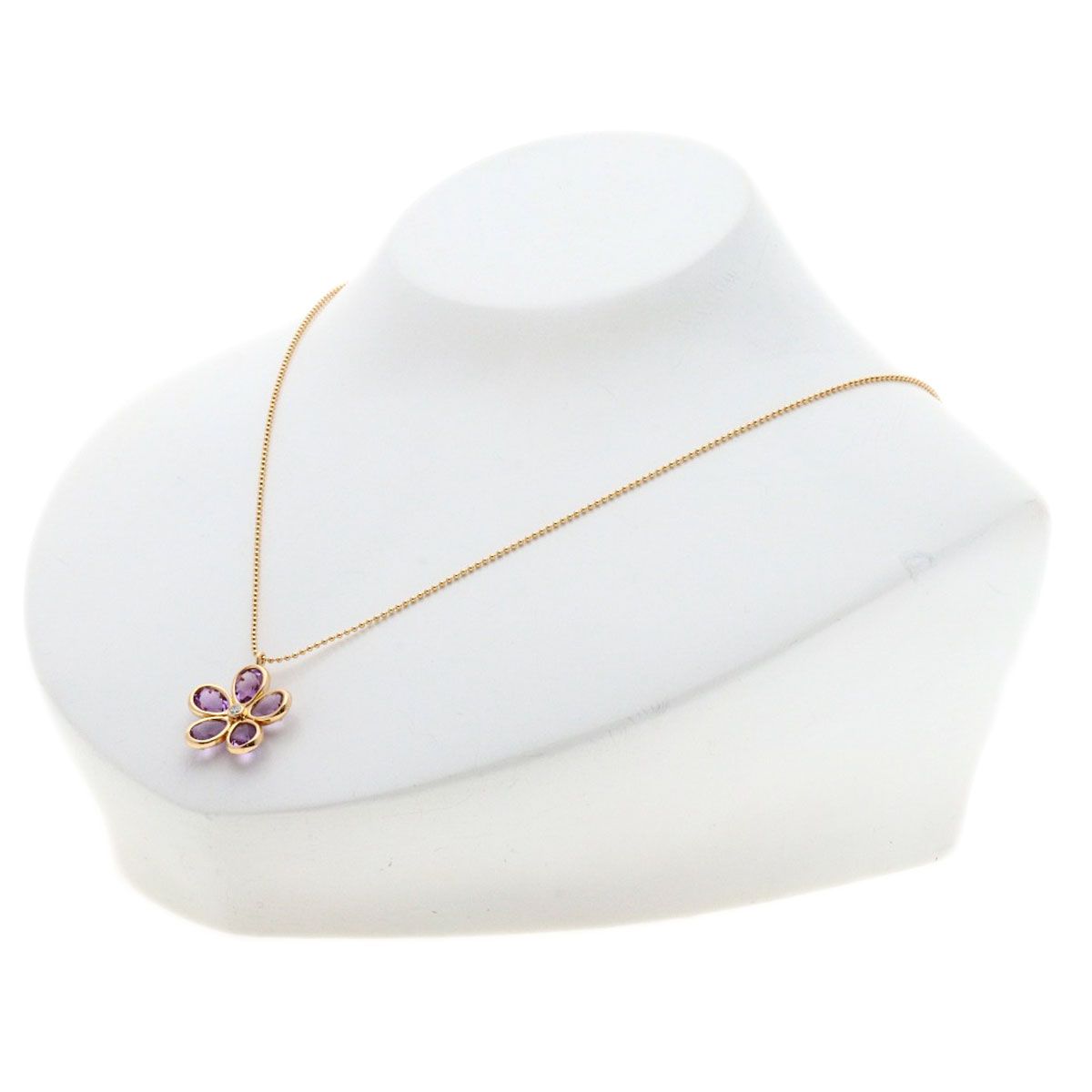 Tiffany & Co Garden Flower Amethyst Diamond Necklace 18k Pink Gold — view 4
